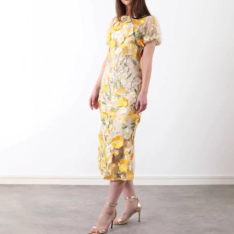 Embroidery Zara - Summer Female High Waist Zipper Knee