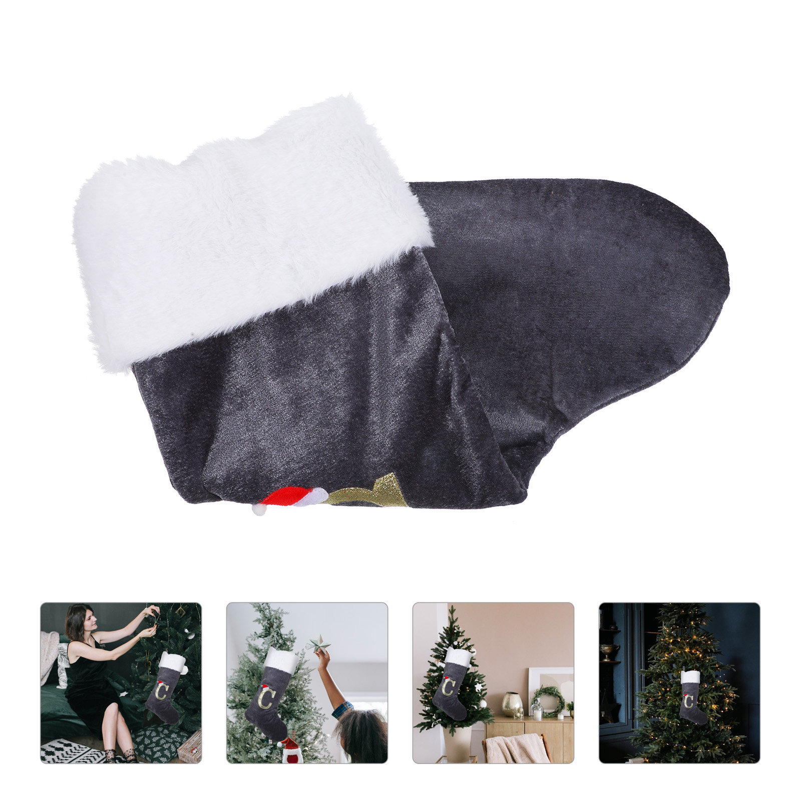Embroidery Xmas Stocking - Sturdy Skin-Friendly Christmas Stocking Decor with