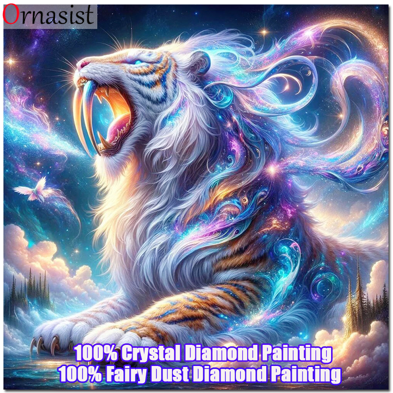 Embroidery Artwork - Full Crystal Diamond Painting Tiger Cross