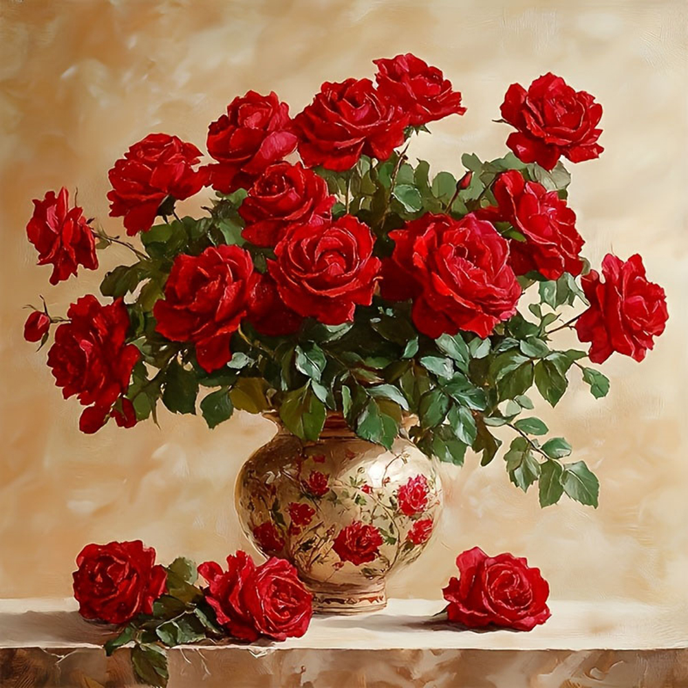 Embroidery Roses - Rose Diamond Painting Full Square Round