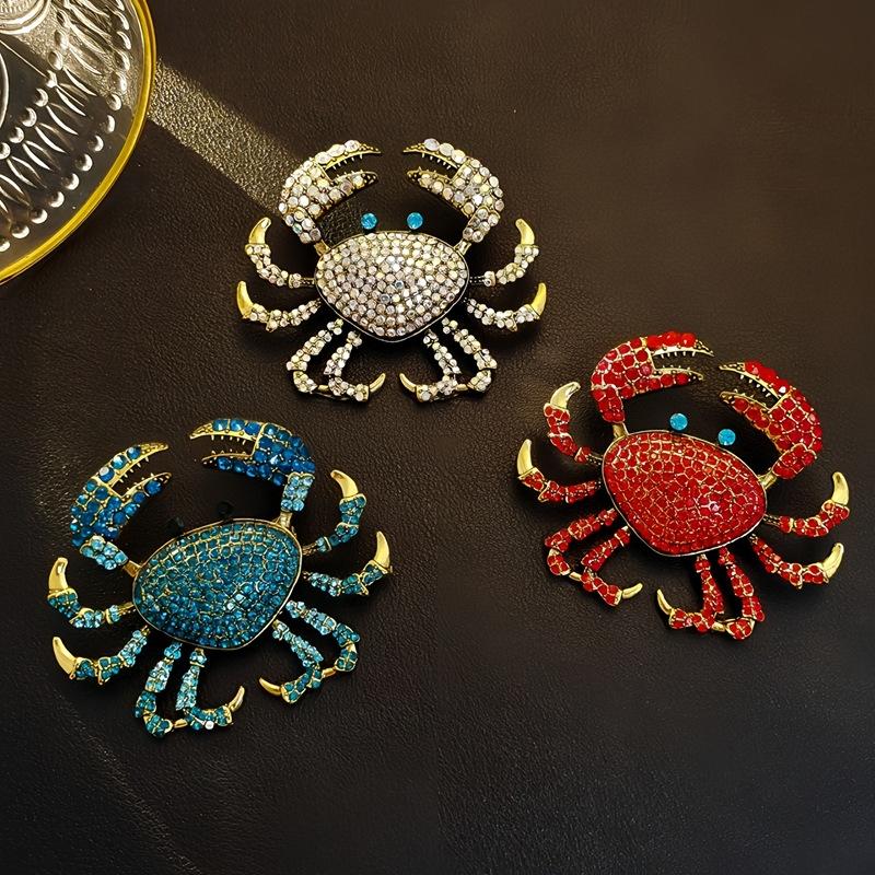 Embroidery Fish - 🌟Fashion Rhinestone Crab Brooches Personalized Creative