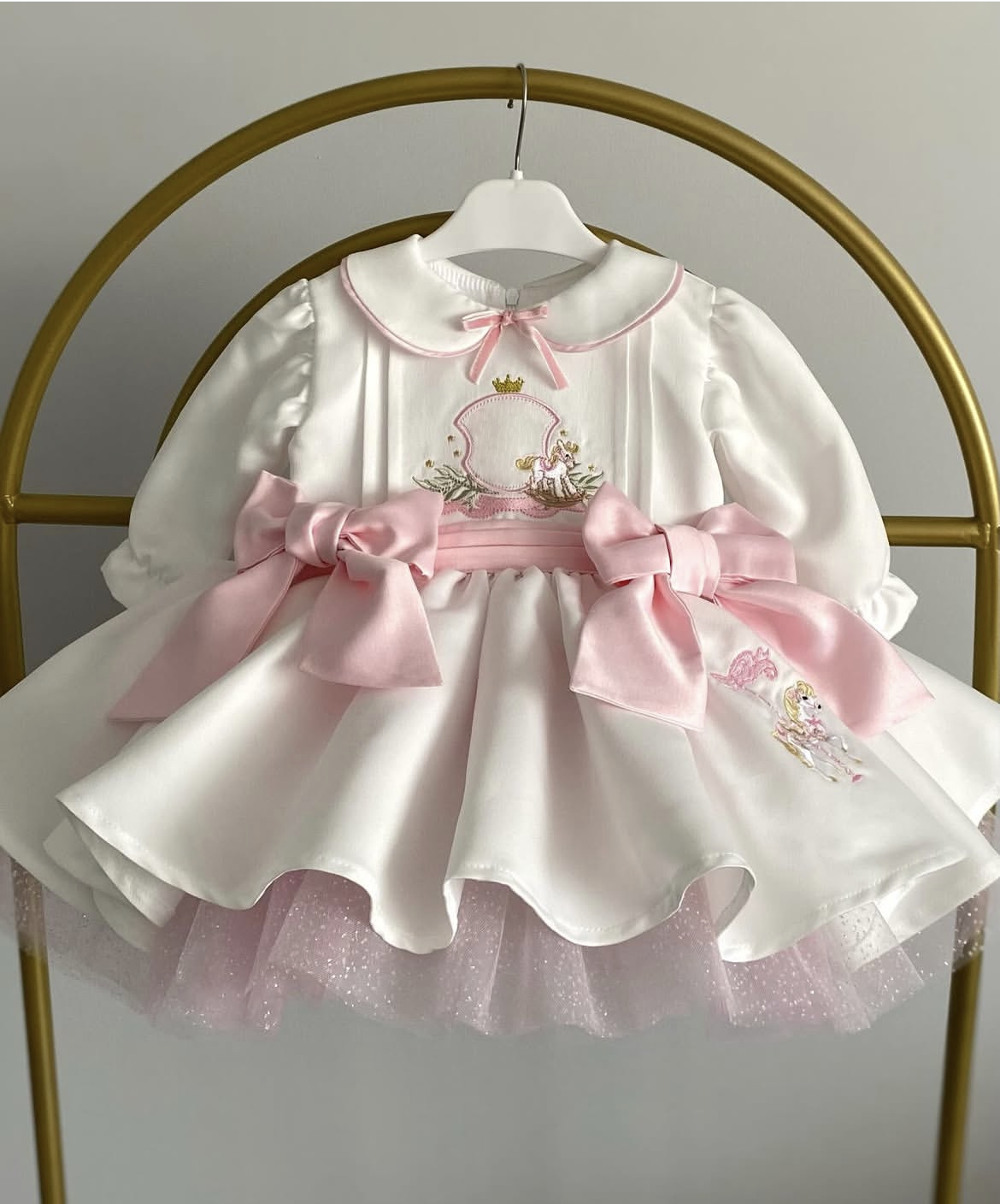 Embroidery White Dress - 0-12Y Autumn Baby Girl Flower Embroidery