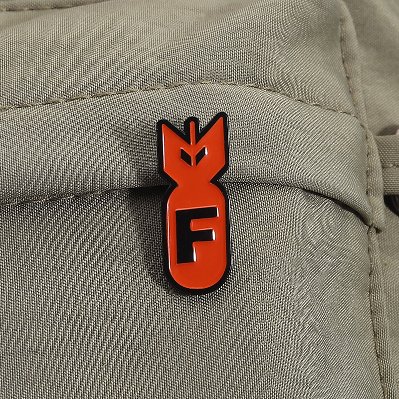 Embroidery House - Cartoon Red Bomb F Logo Enamel