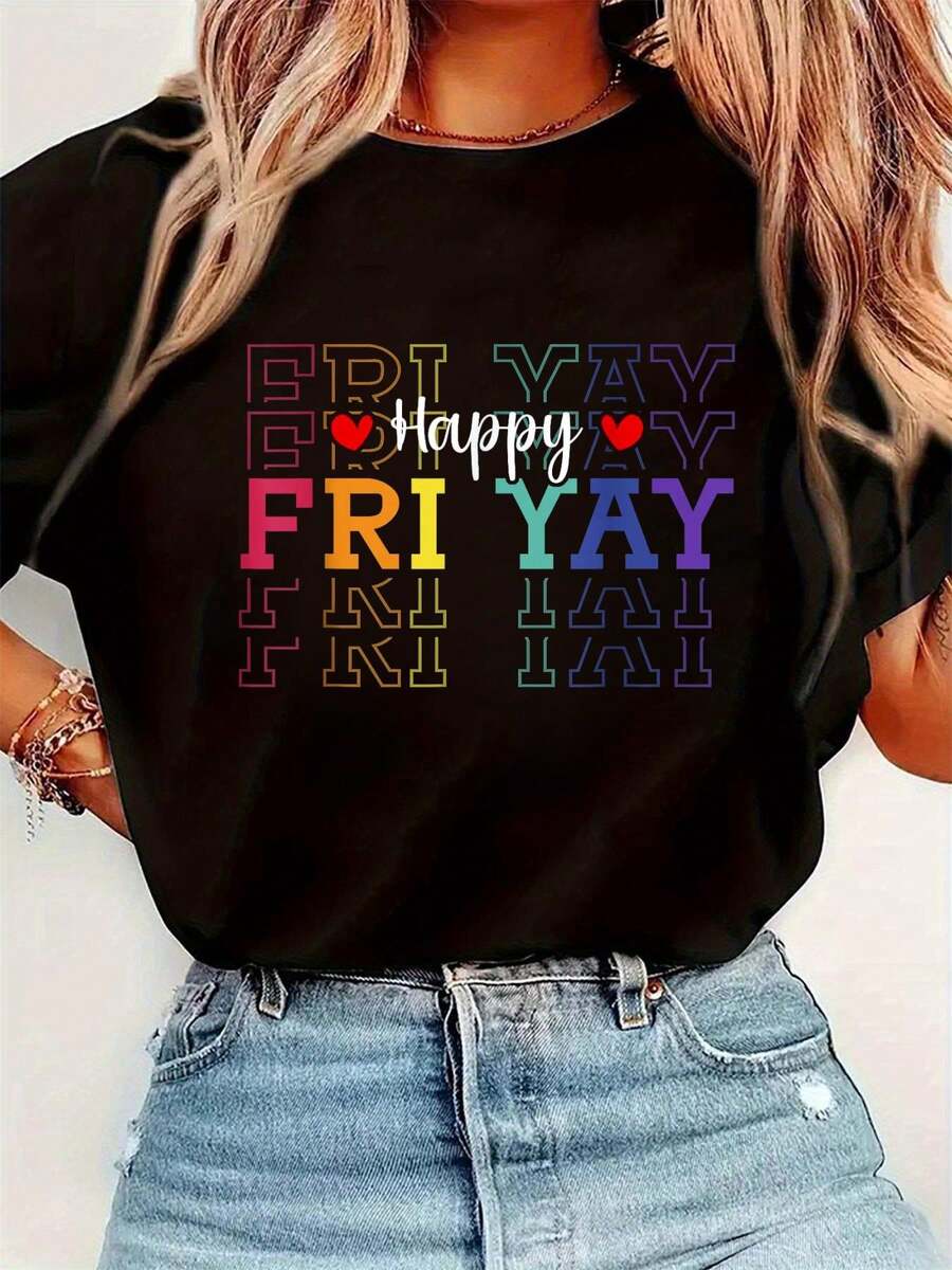 Funny Friday Lover Graphic Pri - Embroidery Cotton Shirt avis et prix