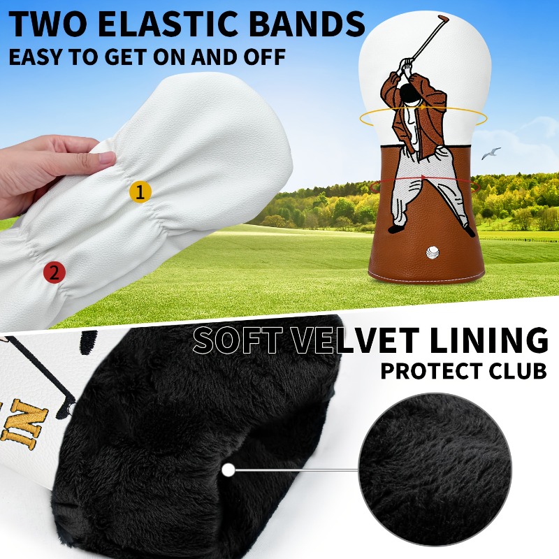 1pc High-Quality Golf Head Cov - Embroidery White avis et prix