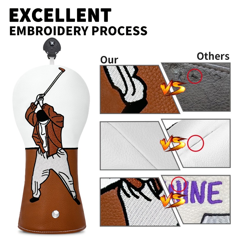 1pc High-Quality Golf Head Cov - Embroidery White avis et prix