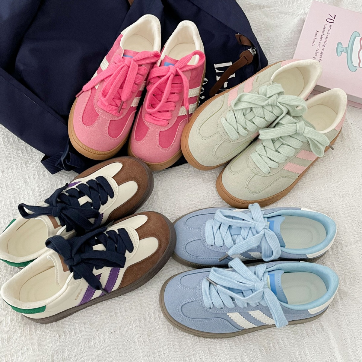 Vintage-style sneakers for wom - Embroidery White avis et prix