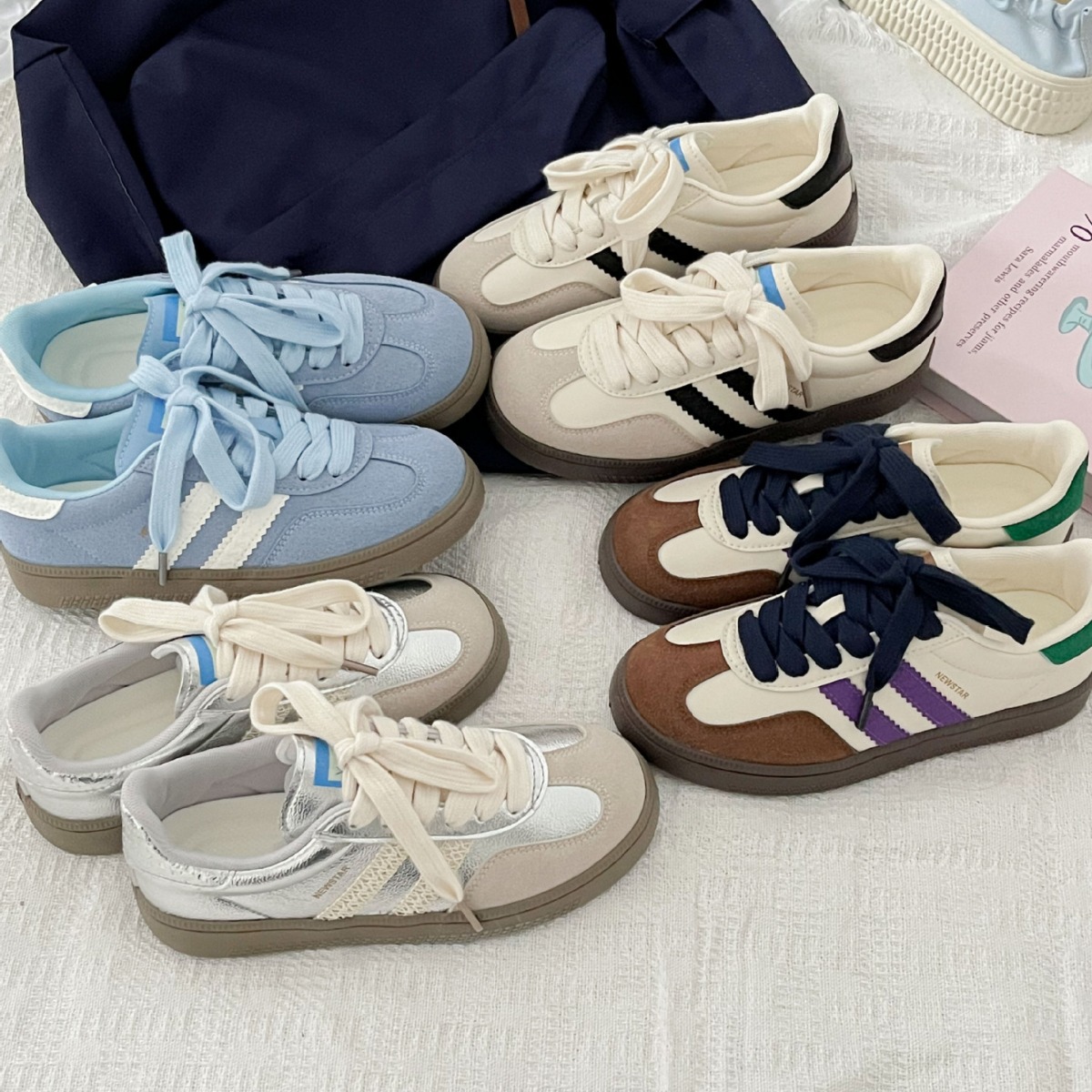 Vintage-style sneakers for wom - Embroidery White avis et prix