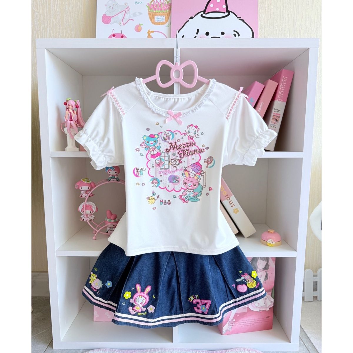 Japanese Sweet Skirt Sets Summ - Embroidery Cotton Shirt avis et prix