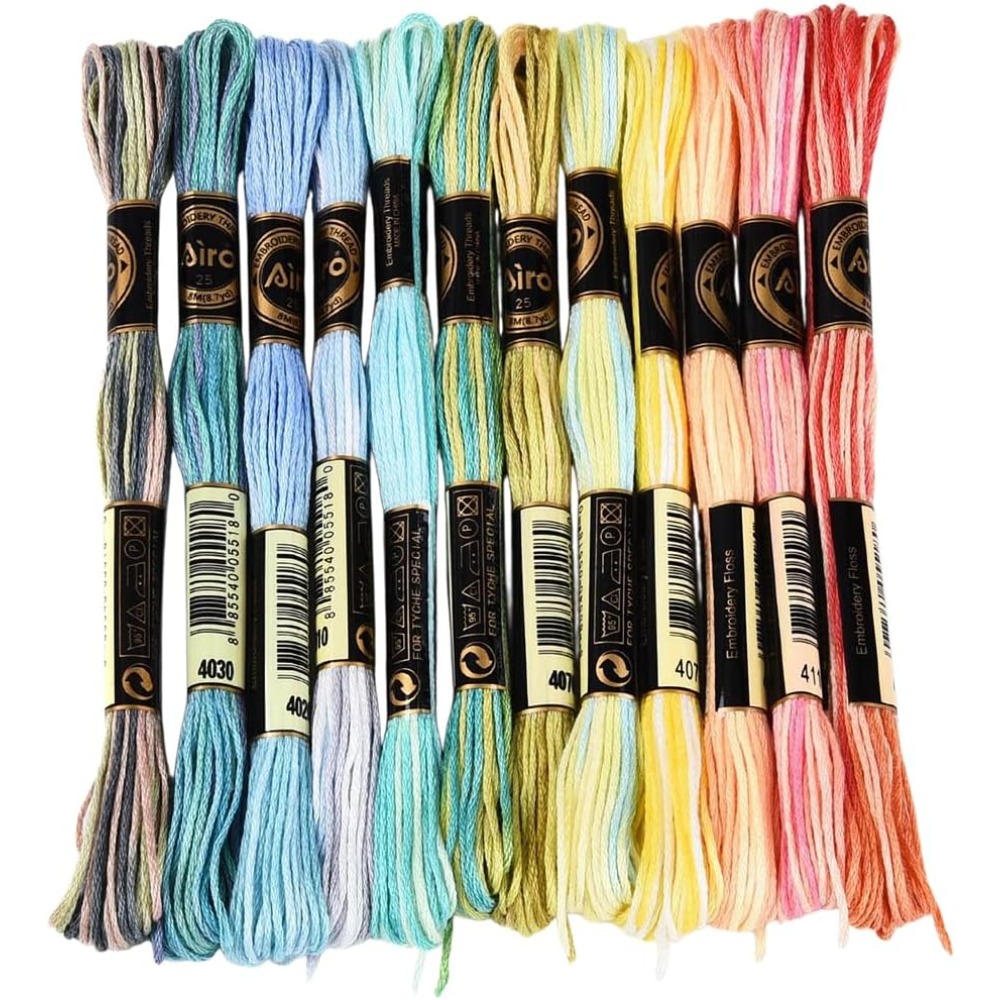 12 Skeins 105 Yards 6 Ply Vari - Embroidery Thread avis et prix