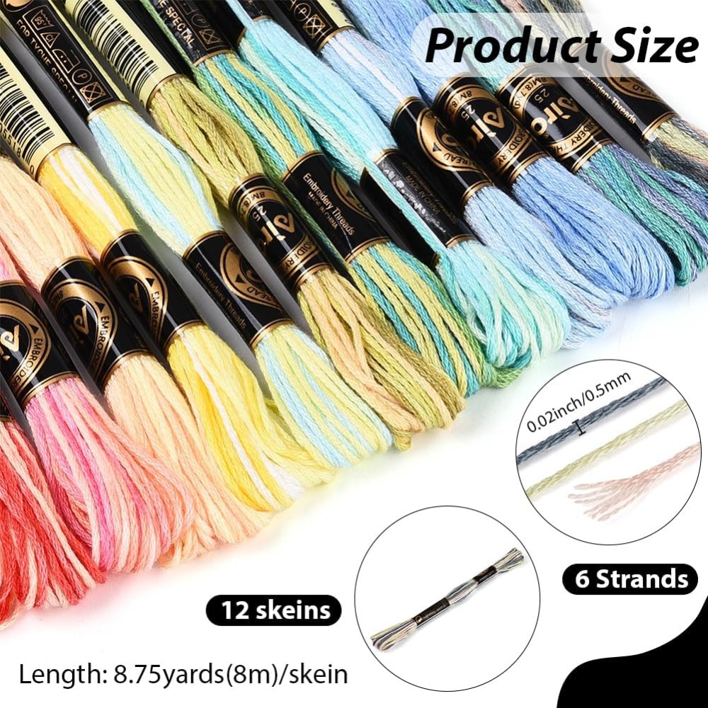 12 Skeins 105 Yards 6 Ply Vari - Embroidery Thread avis et prix