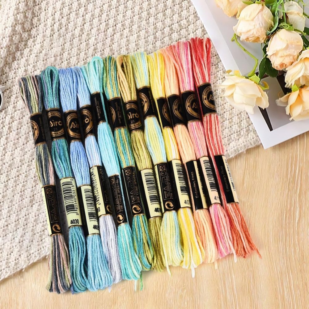 12 Skeins 105 Yards 6 Ply Vari - Embroidery Thread avis et prix