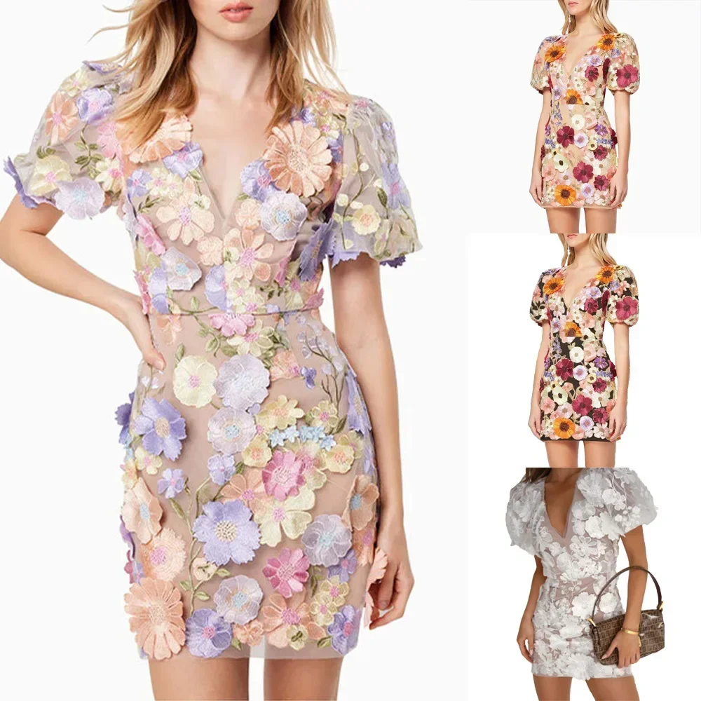 Sexy Embroidered V-neck Flower - Embroidery Zara avis et prix
