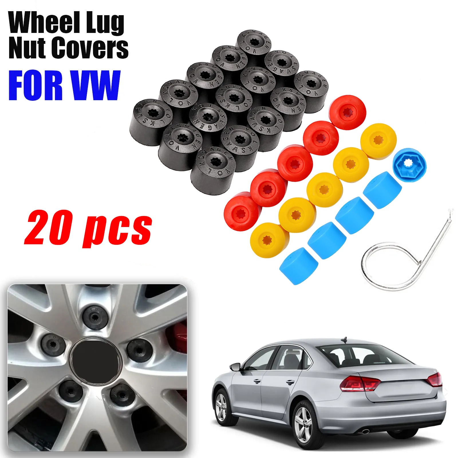 20PCS Car Wheel Lug Nut Covers - Embroidery Removal avis et prix