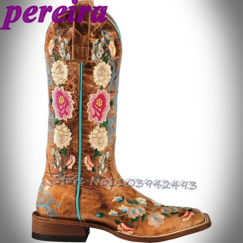 Embroidered Flower Boots Rose  - Embroidery Roses avis et prix