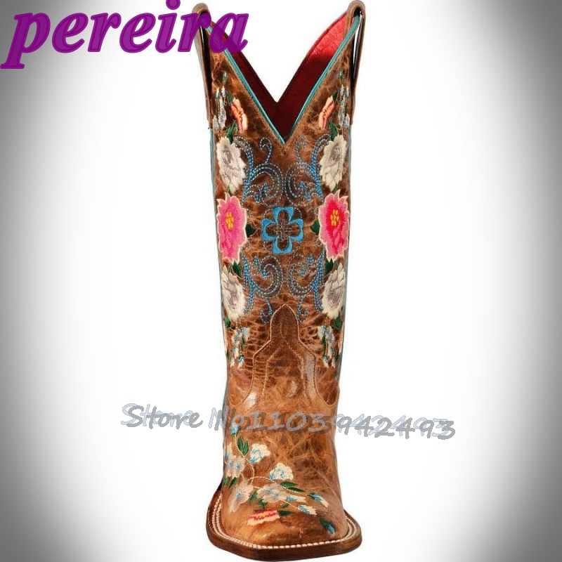 Embroidered Flower Boots Rose  - Embroidery Roses avis et prix