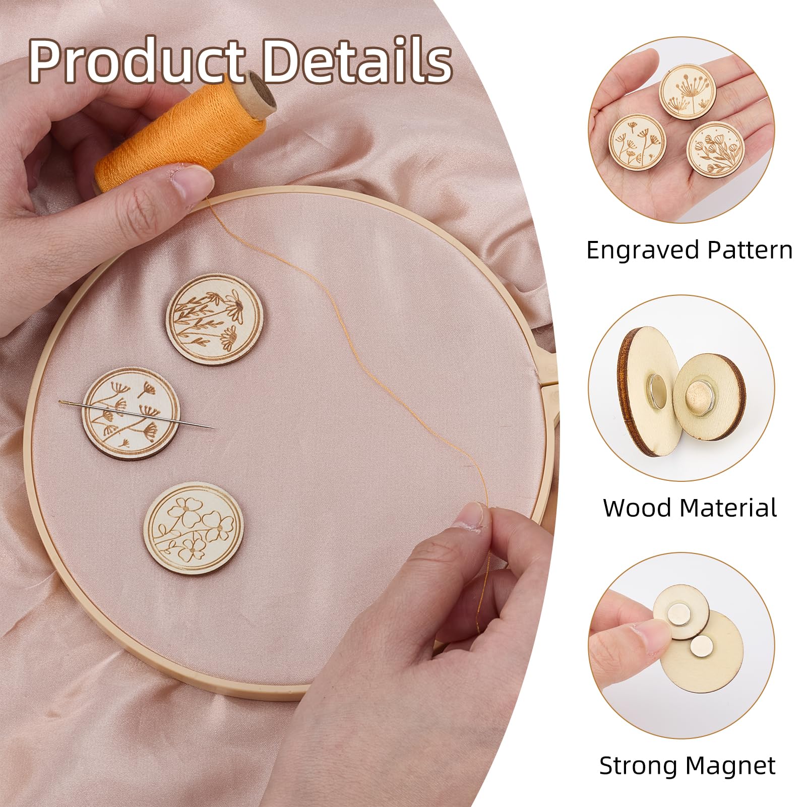 2pcs/set Round Magnetic Needle - Needle Minder Magnet avis et prix