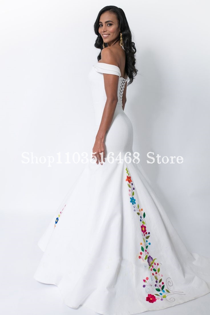 Elegant Mexican Style Formal W - Embroidery White Dress avis et prix