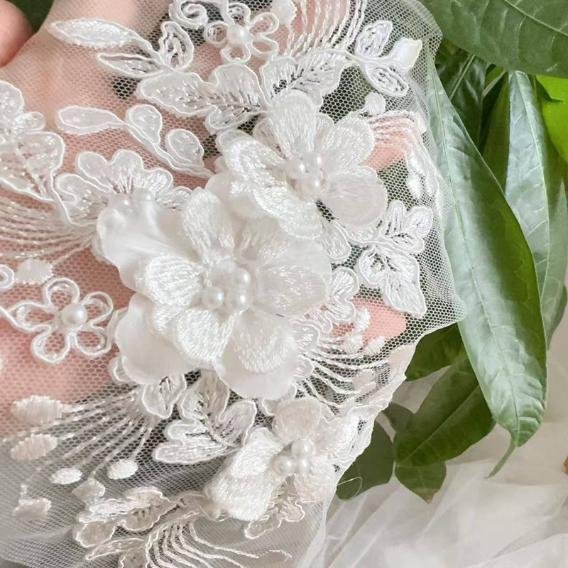2PCS=1Pair,Rope Embroidery Pea - Embroidery White Dress avis et prix