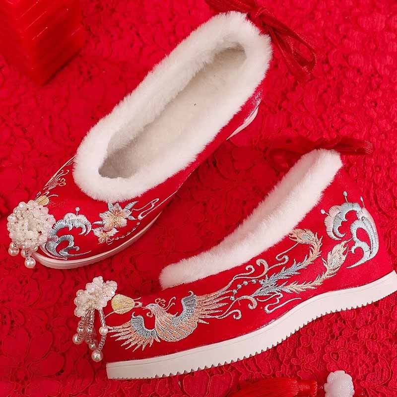 Winter Hanfu Shoes Women Chine - Embroidery White avis et prix
