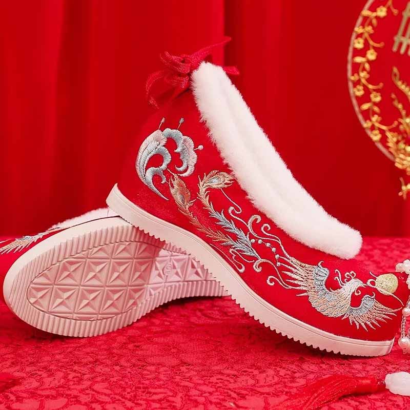 Winter Hanfu Shoes Women Chine - Embroidery White avis et prix