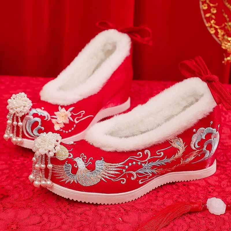 Winter Hanfu Shoes Women Chine - Embroidery White avis et prix