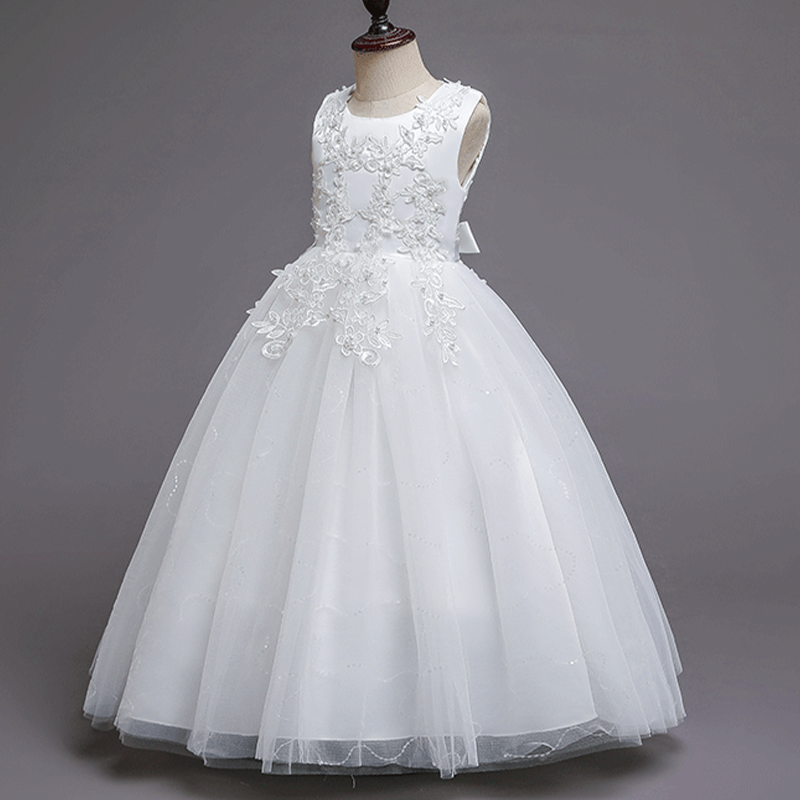 Teenage Girls Sequins Embroide - Embroidery White Dress avis et prix