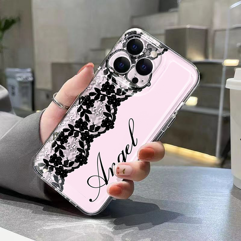 New Black White Lace Phone Cas - Embroidery White avis et prix