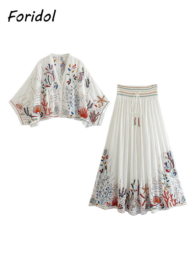 Foridol Marine Organism Embroi - Embroidery White Dress avis et prix