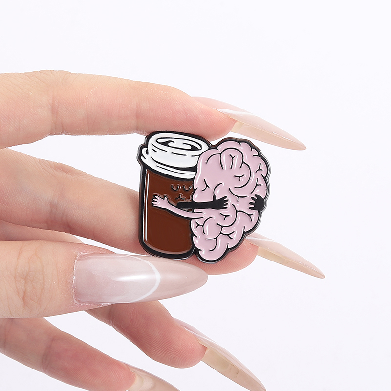 Coffee Brain Enamel Pins Gift  - Embroidery House avis et prix