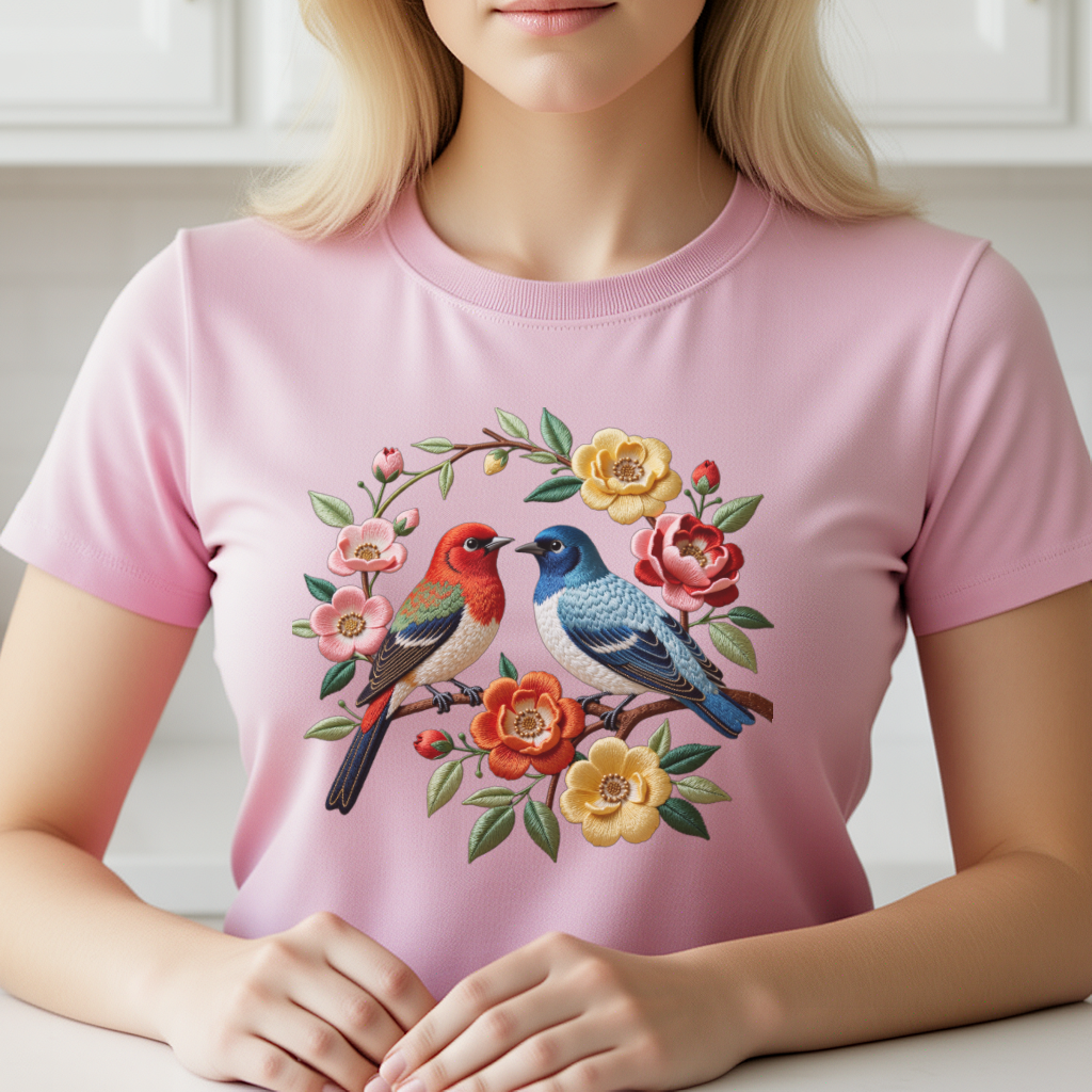 1 Piece of Bird Pattern Clothi - Embroidery On Shirt avis et prix