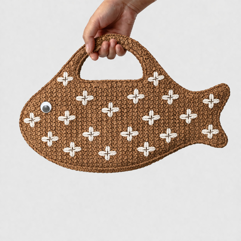 Embroidered Fish Raffia Straw  - Embroidery Fish avis et prix