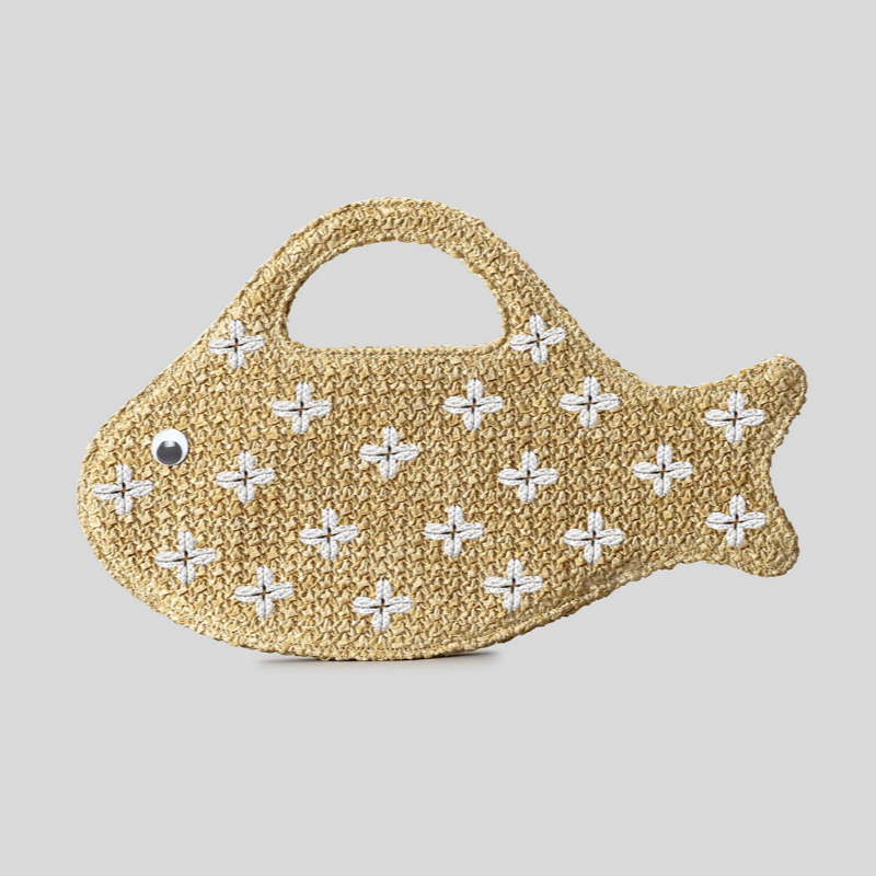 Embroidered Fish Raffia Straw  - Embroidery Fish avis et prix
