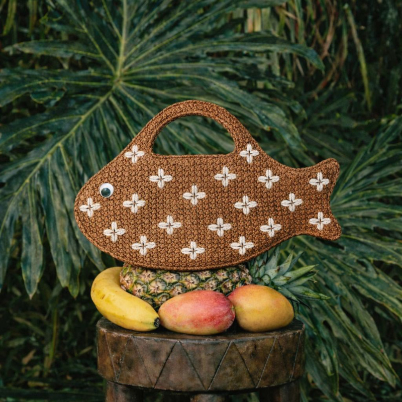 Embroidered Fish Raffia Straw  - Embroidery Fish avis et prix