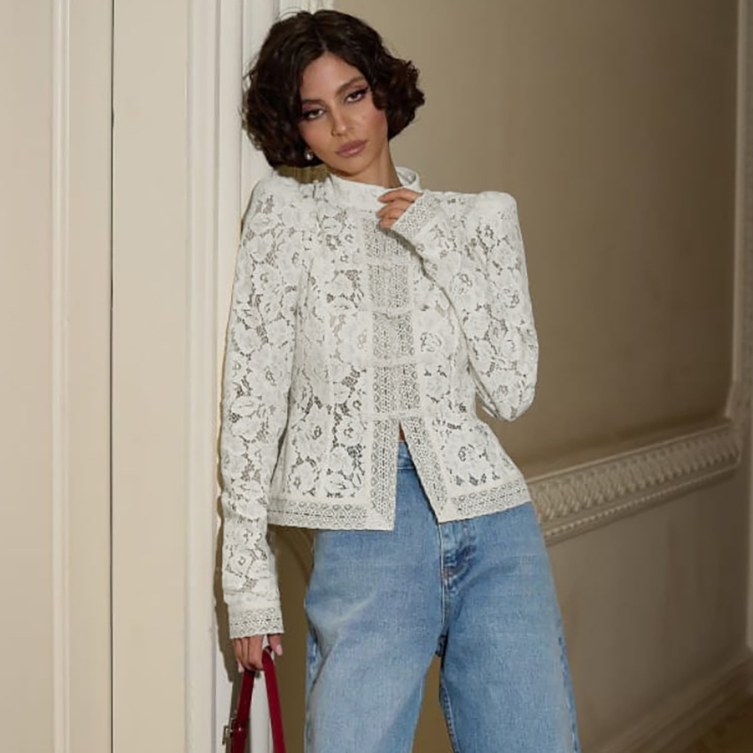 Linad Elegant Embroidery Puff  - Embroidery On Shirt avis et prix