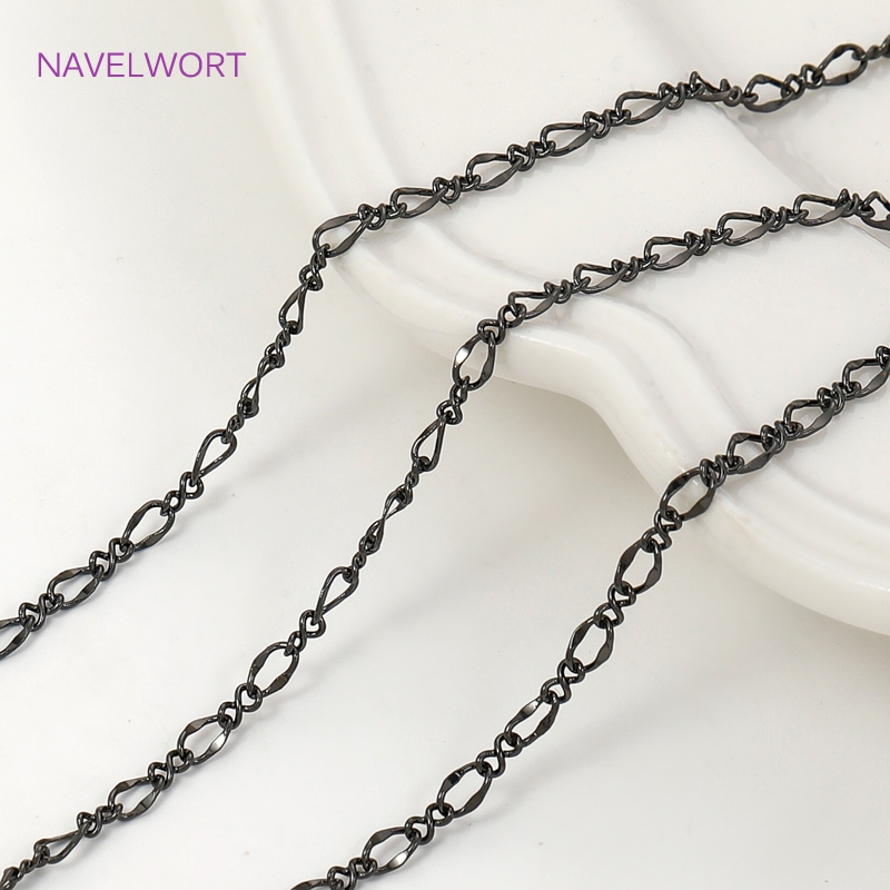 Black Color Oval Thin Chains F - Embroidery Artwork avis et prix
