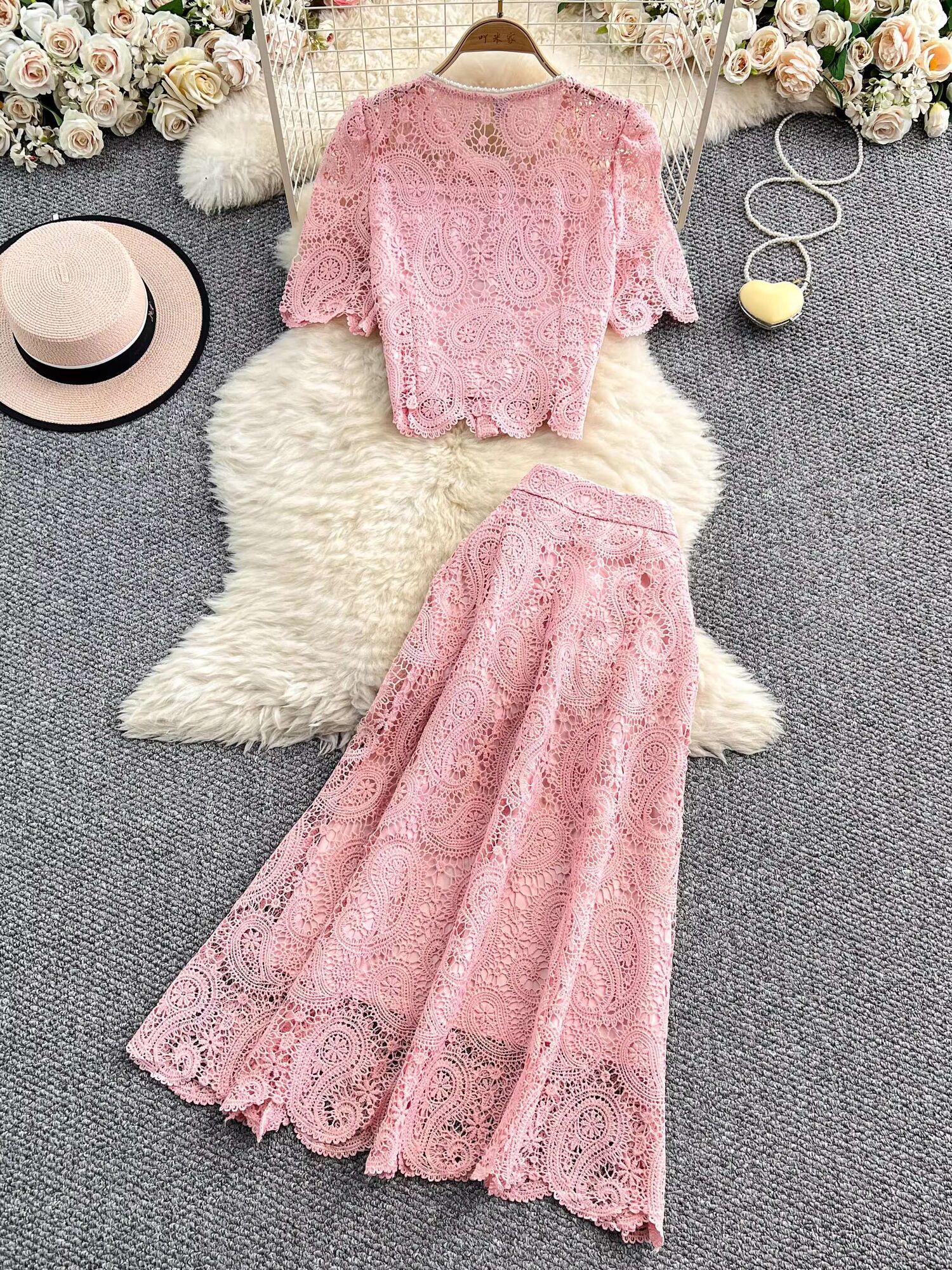 Elegant Pearl Long Dress Suits - Embroidery On Shirt avis et prix
