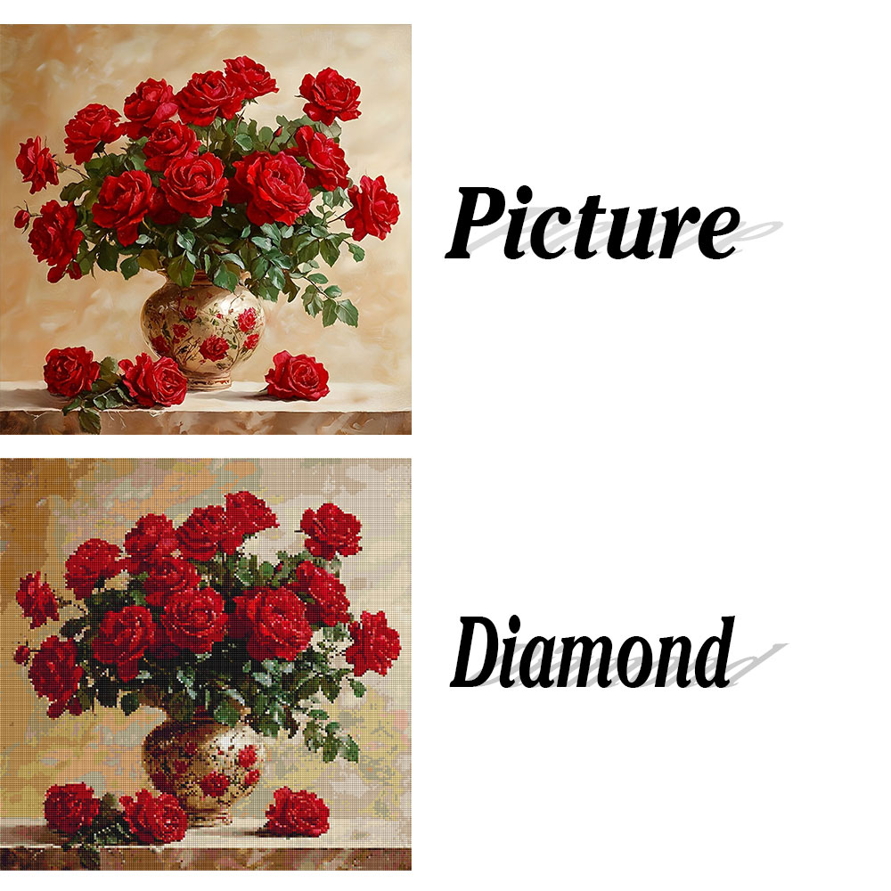 Rose Diamond Painting Full Squ - Embroidery Roses avis et prix