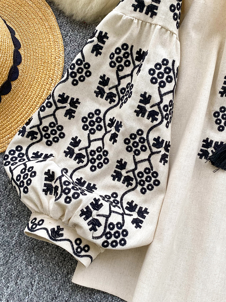 Women embroidered blouse autum - Embroidery On Shirt avis et prix