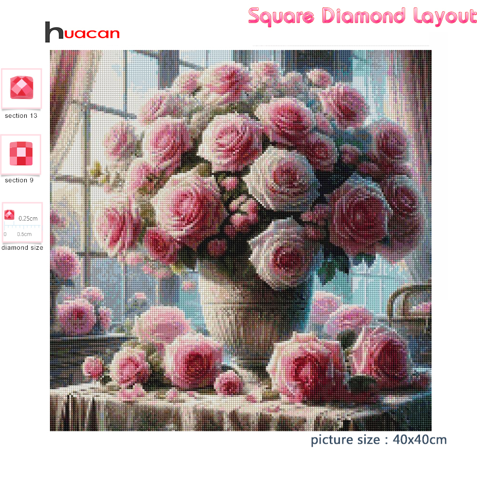 1PC frameless  5D Diy Diamond  - Embroidery Roses avis et prix