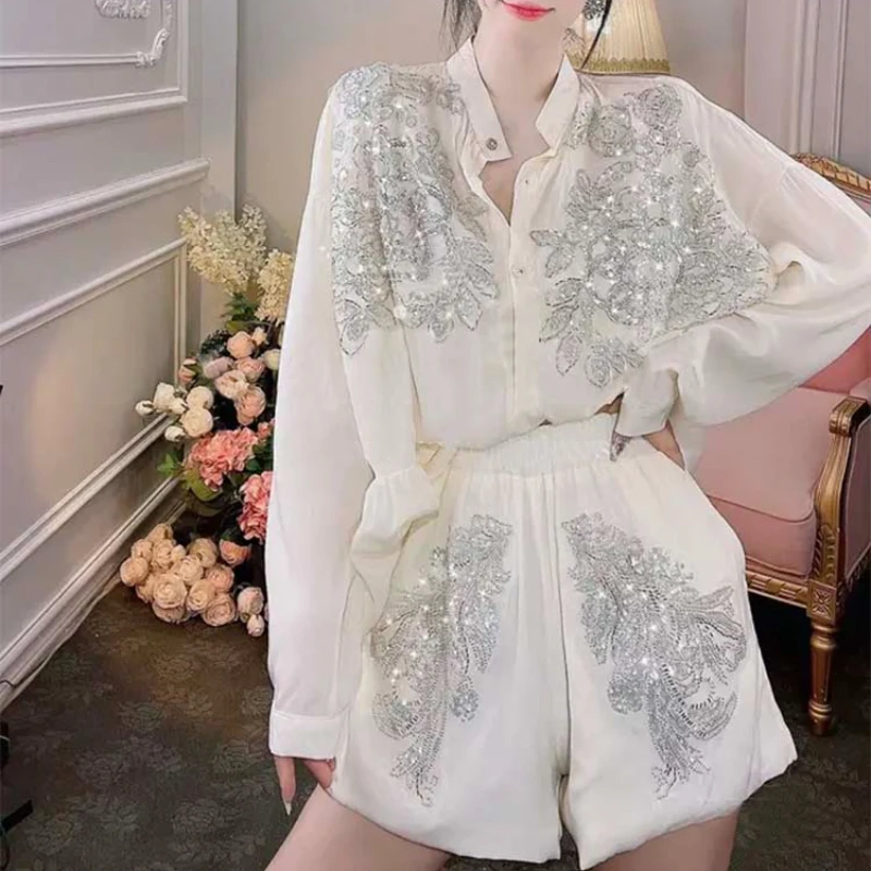 Transparent Flowers Embroidery - Embroidery Cotton Shirt avis et prix