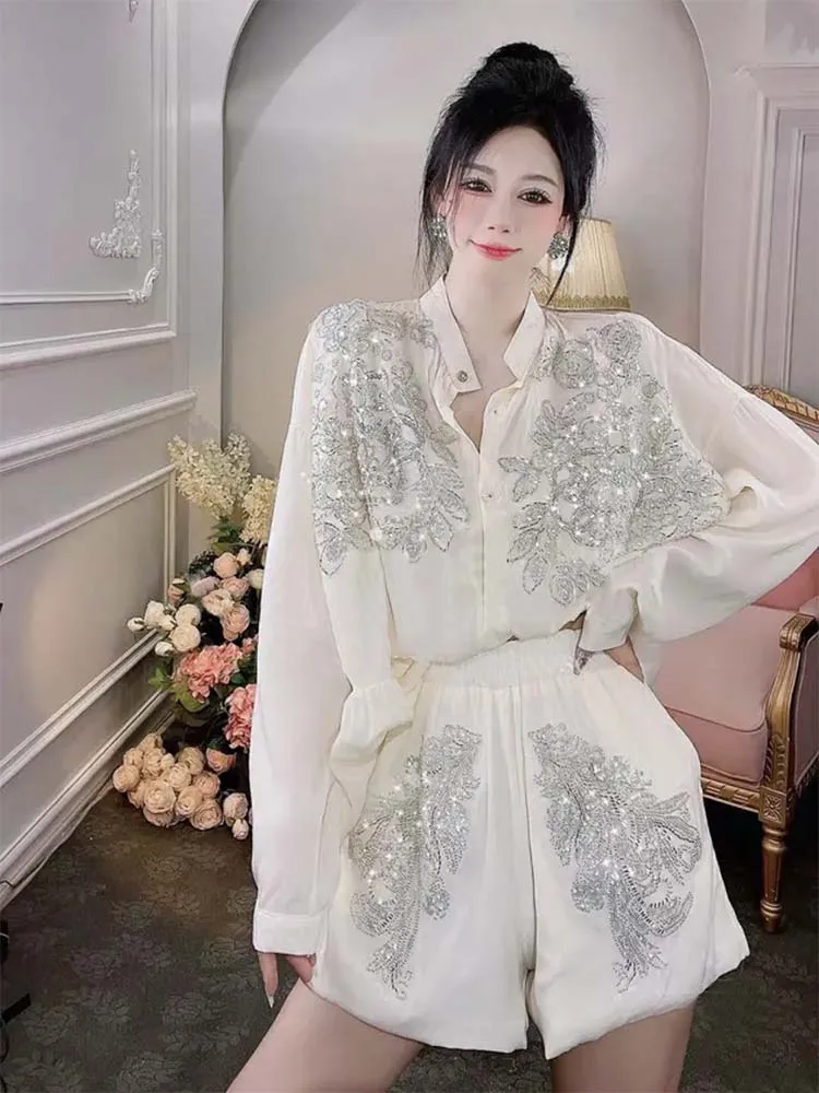 Transparent Flowers Embroidery - Embroidery Cotton Shirt avis et prix