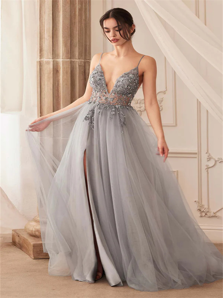 A-line Embroidered Tulle Dress - Embroidery Online Designs avis et prix
