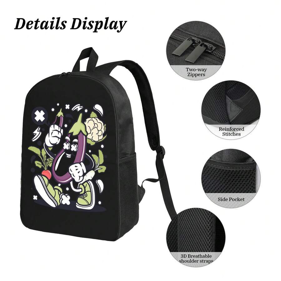 Funny Cartoon Vegetable Print  - Embroidery Bag avis et prix