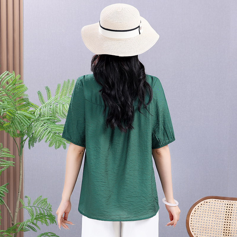 Summer Elastic Tee Shirt Solid - Embroidery Cotton Shirt avis et prix