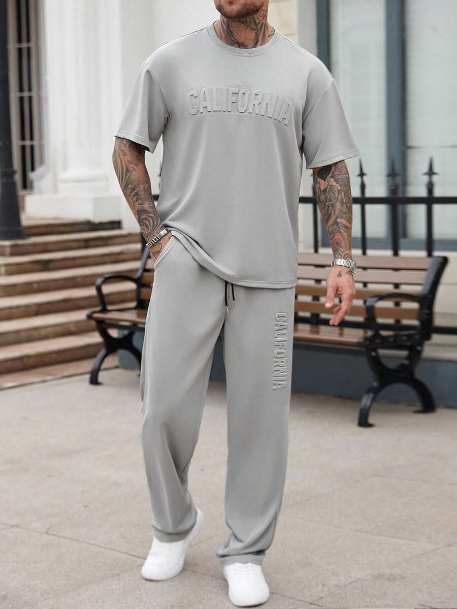 Mens Casual Solid Color Letter - Embroidery Cotton Shirt avis et prix