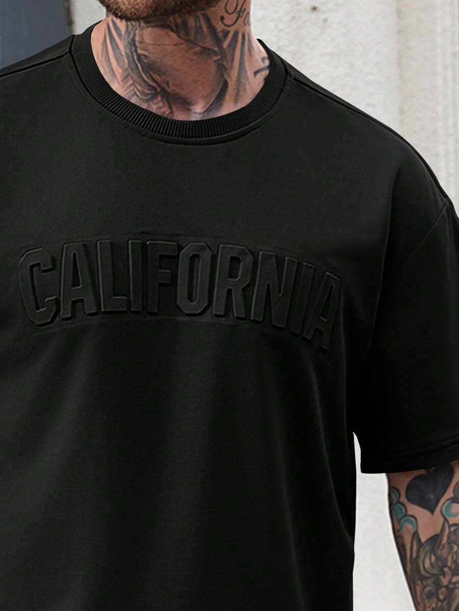 Mens Casual Solid Color Letter - Embroidery Cotton Shirt avis et prix