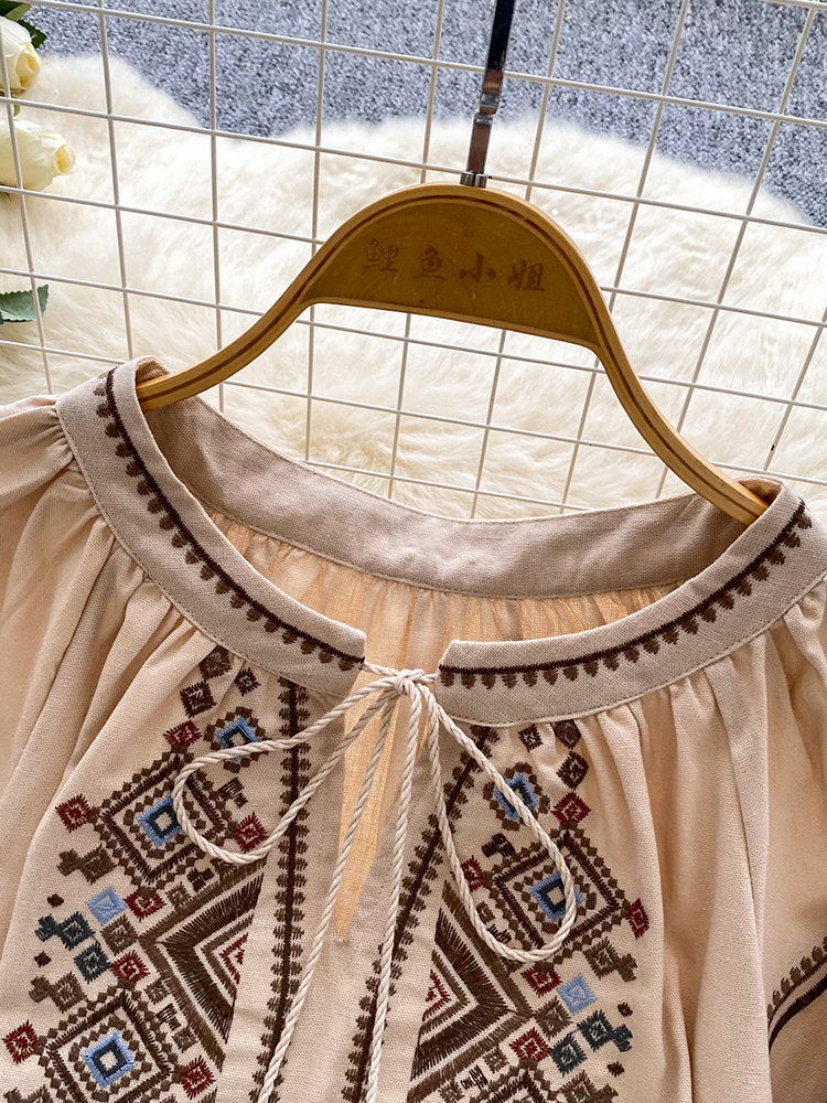 Women Autumn Blouse Loose Arti - Embroidery On Shirt avis et prix