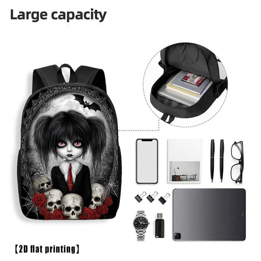 Gothic Skull And Rose Print Ba - Embroidery Roses avis et prix