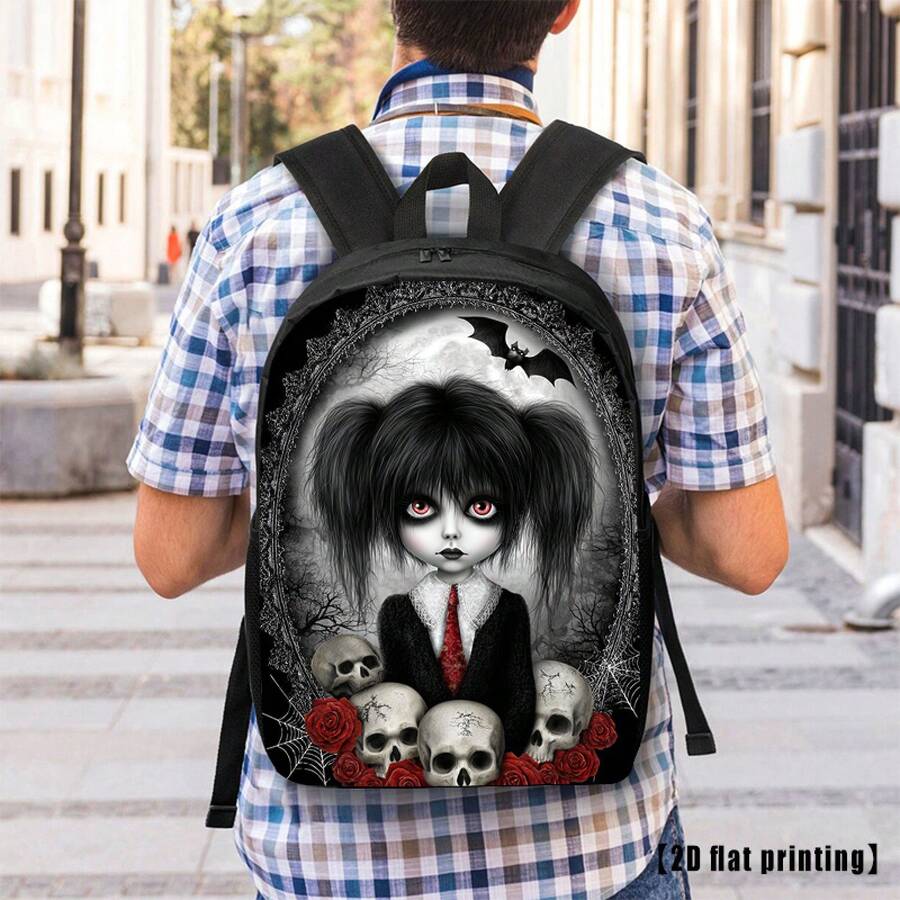 Gothic Skull And Rose Print Ba - Embroidery Roses avis et prix